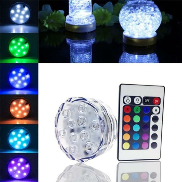 Undervands LED-lamper 10 lysdioder Ip68 vandtætte undervands LED-lamper