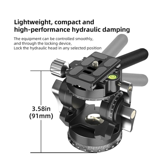 DT02RS Panoramisk Kamera Tripodhoved Hydraulisk Væske Video Dæmpning Hoved til Fuglekiggeri Vedio Monopod null - DT02RS