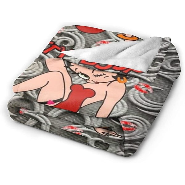 Betty Boop Filt Ultramjuk mikrofleecefilt Lovely Throw Blanket Fit Soffa Soffa Sängfilt -w111 50x40in 125x100cm