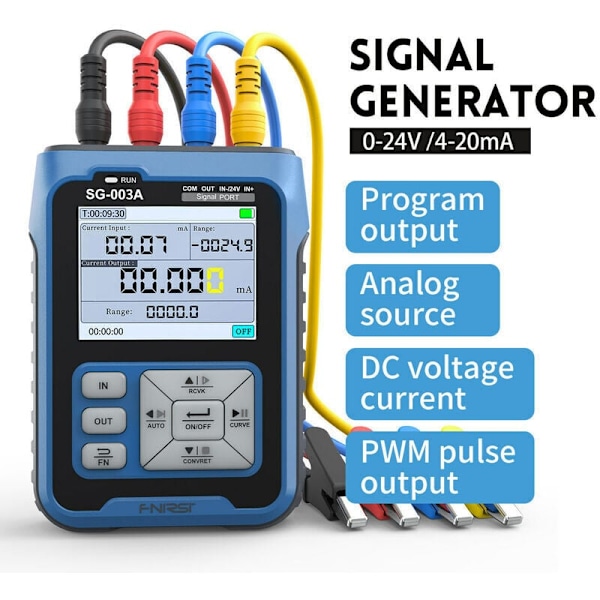 Bärbar Handhållen 0-10V 4-20mA Justerbar Strömspänningssimulator Signals Generator Källor Kalibrator Sändare med 2,4 tums LCD-skärm