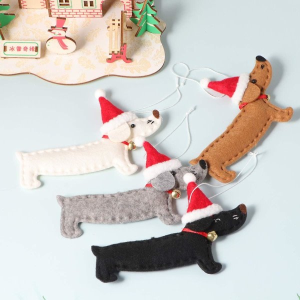 Julgranshänge Skatt Hundprydnader Xmas hängande prydnader Festtillbehör 4st