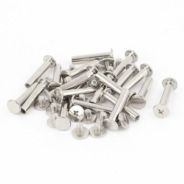 Chicago bindningsskruvar sortimentskit, 30 set, metall, förnicklad, silver