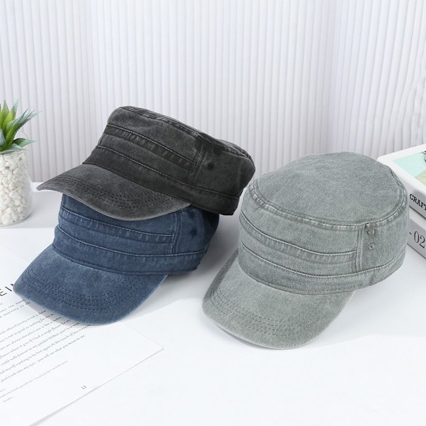 Herr Dam Kamouflage Arméhatt Camo Militär Kadett Combat Keps navy blue