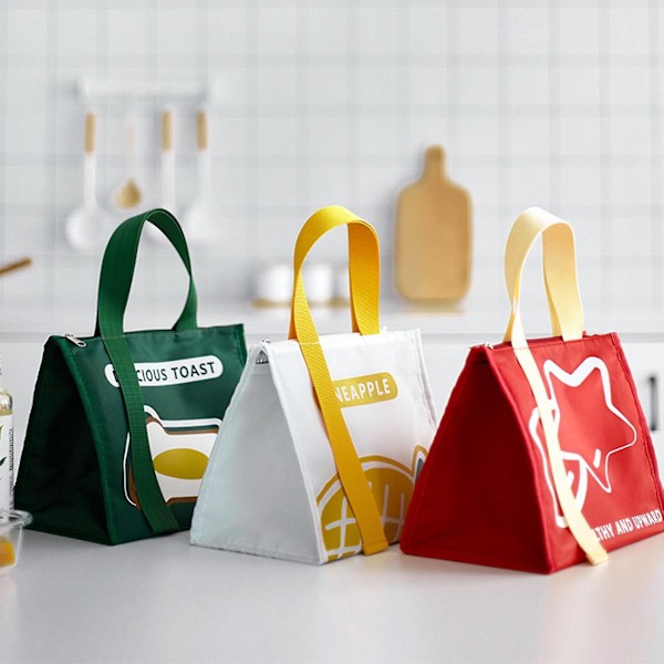 Bento-taske Foldbar Vandafvisende Oxfordstof Student Lunchbox Tot Navy Blue