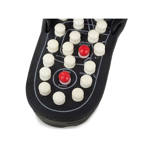 Acupressure Slippers with Massage Points - Adjustable Black S Black 38/39