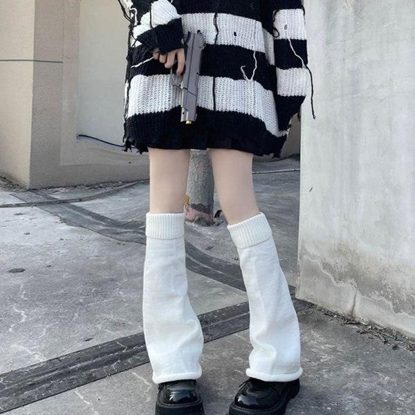 Kawaii jalkalämmittimet naisille japanilaisessa tyylissä Kawaii virkattu resorihihansu jalkasukat joogajuoksuun vaellukseen Bell Mouth Black Bell Mouth Black