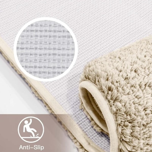 Bademåtte, skridsikker absorberende bademåtte, blød og hudvenlig bademåtte, vaskbare bademåtter, 50x80 cm, beige