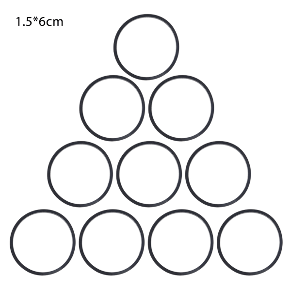 10 st/påse 1,5 mm Universal Kassettbandspelare Remmar Olika släta gummi F