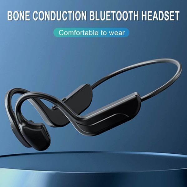 Bluetooth-kuulokkeet Benledning Langattomat kuulokkeet Urheilun ulkokäyttöön Stereo-kuulokkeet Kuulokemikrofoni Musta Svart