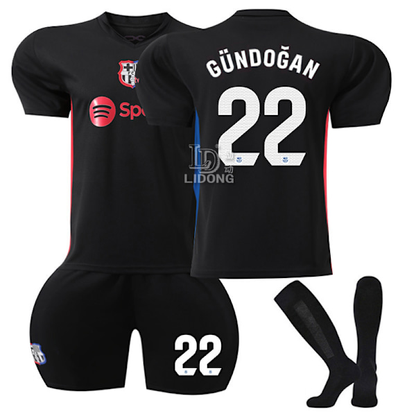 2024-2025 Barcelona Bortedrakt Barn Voksen Fotballdrakt No.22 GUNDOGAN M