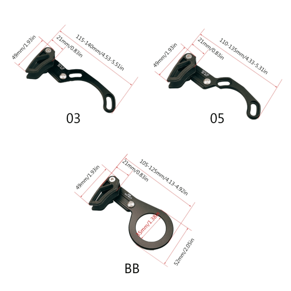Sykkelkjedeguide MTB 1X System ISCG 03 ISCG 05 BB-aksel Postmontert maskinbearbeidet anodisert enkelplate MTB sykkelgirguide Black BB