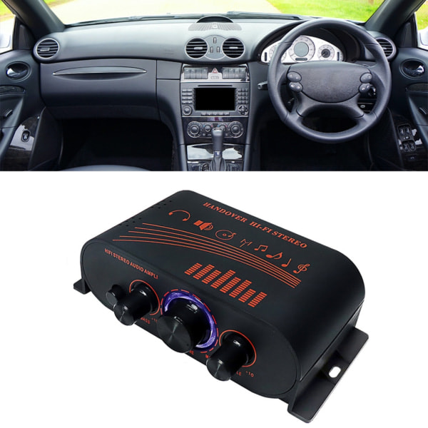 Power 20Wx2 Stereo Amp HiFi Ljudförstärkare Car Home Högtalare 12V