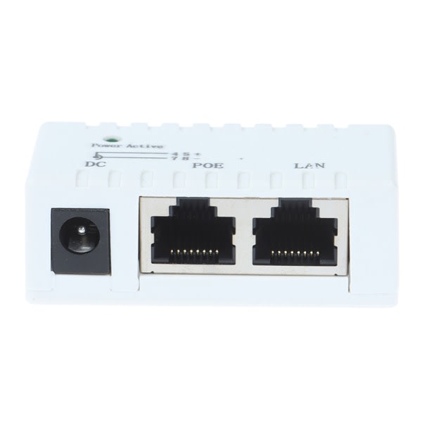 12V - 48V passiv POE-injektor för IP-kamera VoIP-telefonnätverk vit One Size white One Size