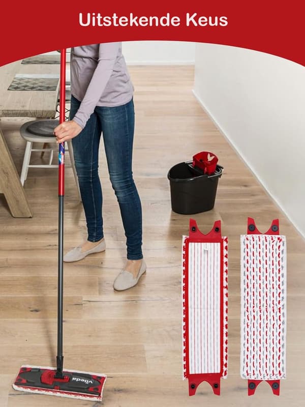 Moppepuder kompatible med Vileda Ultramax vaskbar mikrofiber erstatningsmoppe