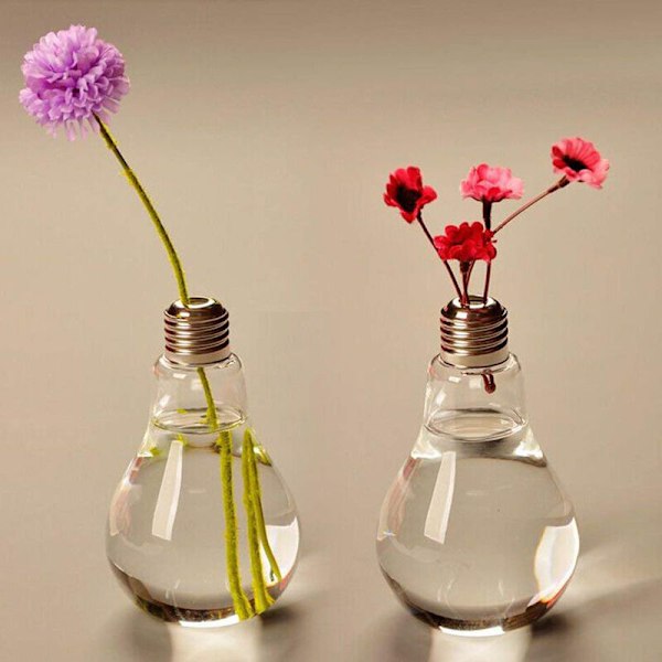 Transparent Glas Pære Plantekasse til Planter, Blomster, Have, Bryllupsdekoration