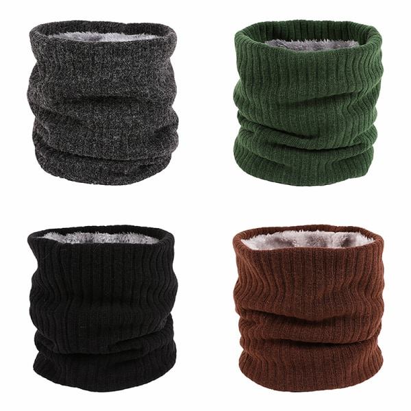 Unisex Vinterhalsduk Ring Stickad Ullhaklapp Kvinnor Barn Utomhus A6