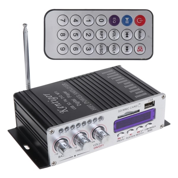 2CH 40W Power Mini HiFi Audio Stereo AMP forstærker til ipod Car Home MP3 FM Sort