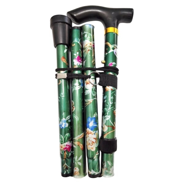 1/2/3 Foldbar Vandrestav Justerbar 5-sektioner Håndcampingstav Grøn 84-93cm 1Sæt
