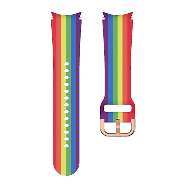 Silikoniranneke Samsung Galaxy Watch4 Classic 42mm/46mm/Watch4 Active 40mm/44mm Monivärinen, Sateenkaari Multicolor, Rainbow Style C Samsung Galaxy Watch4