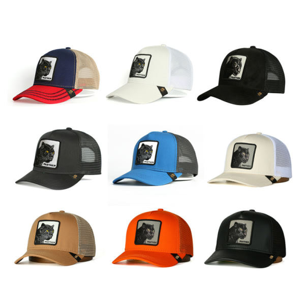 Black Panther Mesh Cap Baseball Cap Trucker Cap - Orange