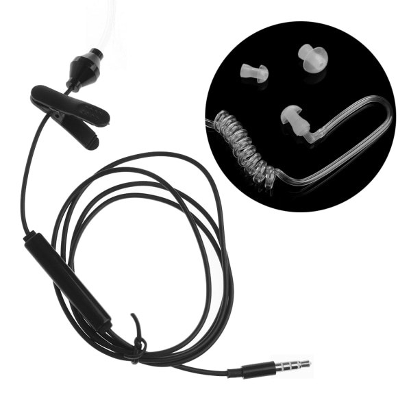 Ny 3,5 mm luftrør anti-stråling stereo in-ear hodetelefoner med en enkelt hodetelefon med mikrofon