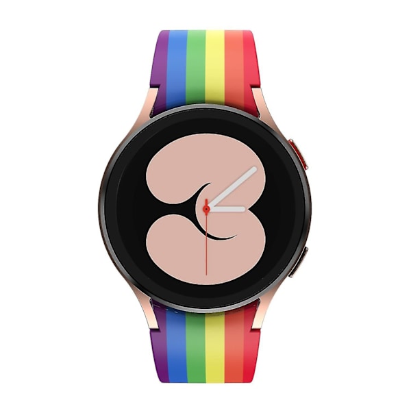 Silikone Rem til Samsung Galaxy Watch4 Classic 42mm/46mm/Watch4 Active 40mm/44mm Multicolor, Rainbow Multicolor, Rainbow Style C Samsung Galaxy Watch4