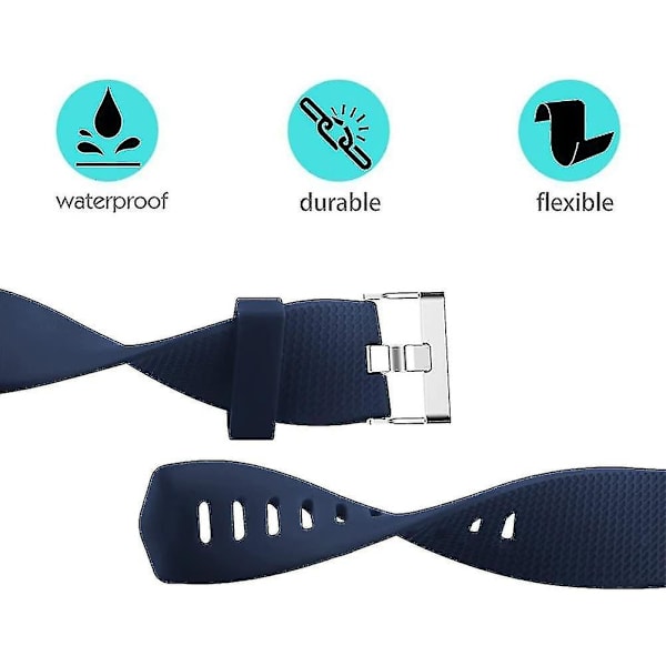 Ersättningsbånd som er kompatible med Fitbit Charge 2, Classic & Special Edition justerbare sportsarmbånd Navy Navy Small