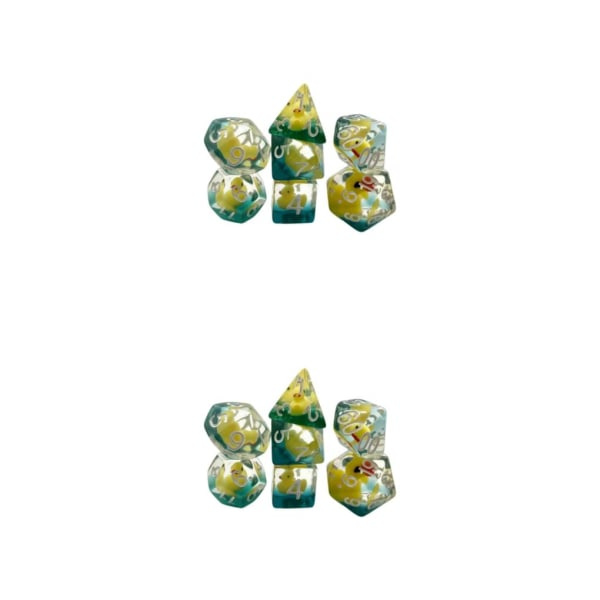 1/2/5 7x akryyliset monitahoiset noppaset Set D4 D8 D10 D12 D20 Täytetty 2Set