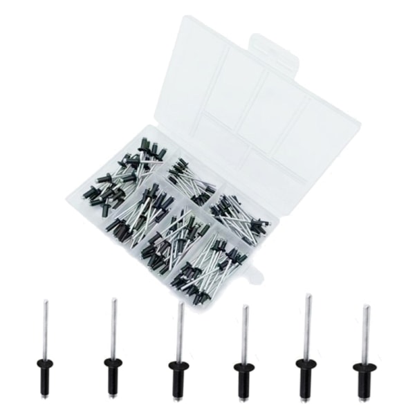 120x Blindnitar Aluminium M2.4-M4 Dome-Head Pop-nitar Assorterad Set Nit-Kit Nageldrag För Möbel Sortiment-Kit