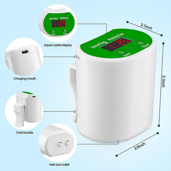Automatiskt innehållertningssystem inomhus med USB laddare, droppbevattningskit, automatisk innehållertningsanordning för 8 krukväxter för hemträdgård vit