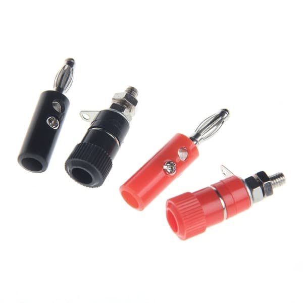10 Par Sort Rød 4mm Bindingspost Højttalerterminal Bananprop Stik Jack Con