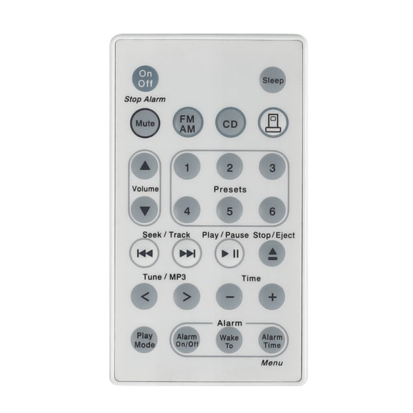 Universell ersättningsfjärrkontroll Passar för ljud för Touch Wave Music Radio System CD AWRCC1/2/3 Vit Inget batteri