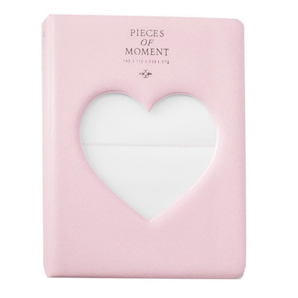 Hjärtformad Fotoalbum med Hålrum Multifunktionell Fotoalbumhållare Kort Rosa