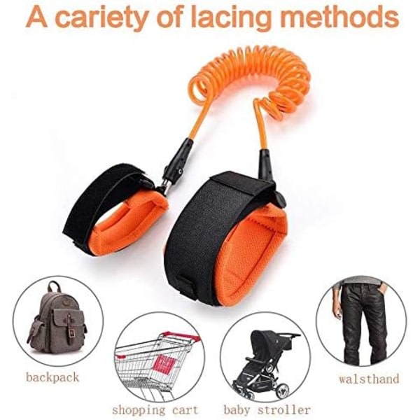 Pakke Baby Anti-Lost Belte, Baby Kids Safty Anti Lost Belte Håndleddslenke Bungee Leash Småbarn Sikkerhetssele, Reisehjelp CDQ