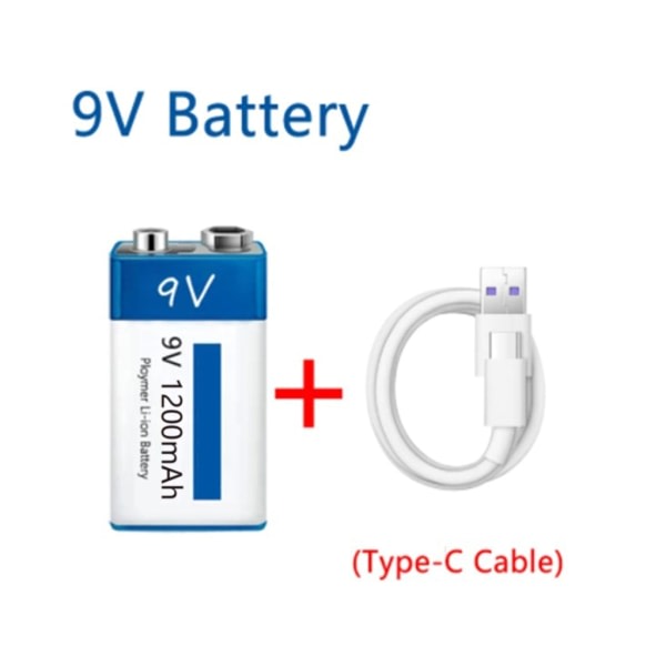 6600mAh 9V Li-ion oppladbart batteri for mikrofon multimeter RC leketøyskamera multimeter mikrofon metalldetektor