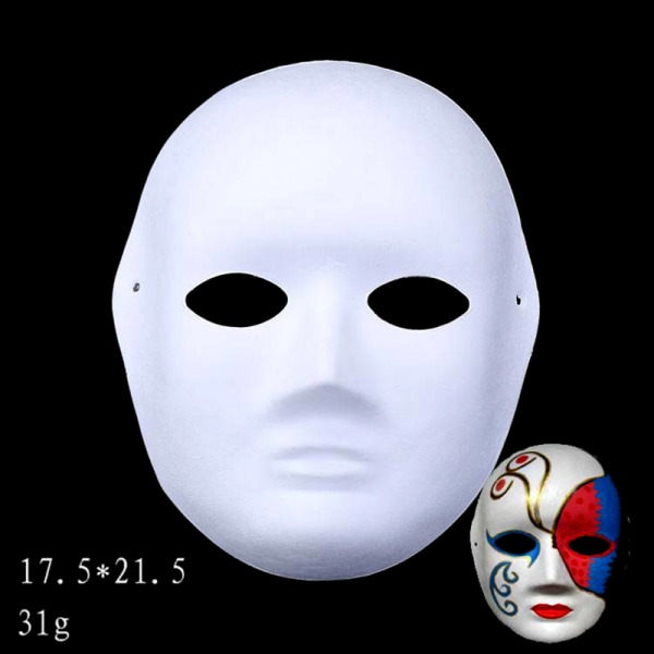Helmasker Papper Blank Vit Halloween Cosplay Katt Målningsbar Kvinna ONESIZE Female ONESIZE