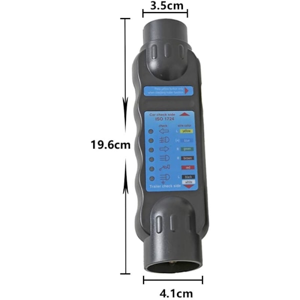 7-polet trailerstik tester 12V til lastbil autocamper bil - ledningsdiagnostisk værktøj