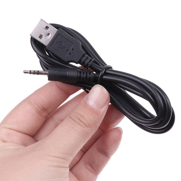 USB-oplader Power-kabel til Synchros E40BT/E50BT-hovedtelefoner Sort Black