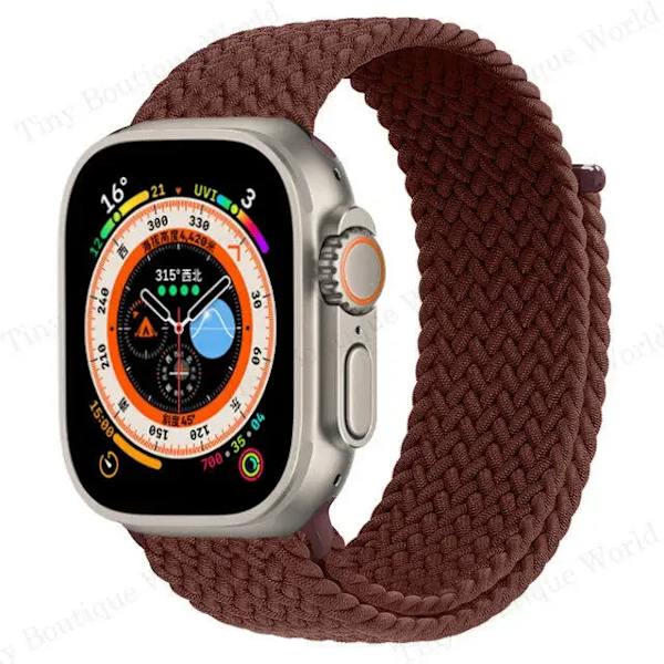 Flätad Solo Loop för Apple Watch Ultra band 49mm 45mm 41mm 44mm 40mm 42mm armband iWatch serie 9 7 SE 8 6 5 4 3 band DR DR 42-44-45-49mm-L