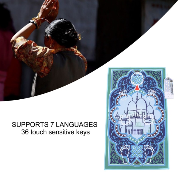 Islamisk interaktiv bedetæppe Uddannelsesmæssigt 7 sprog 36 tilstande Muslimsk interaktiv bedemåtte F3