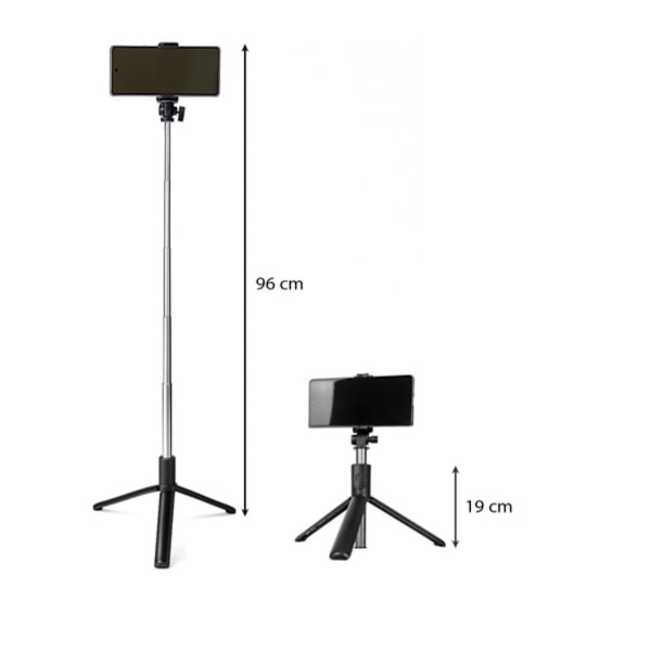 Selfie Stick - iPhone/Android - Bluetooth Black Svart