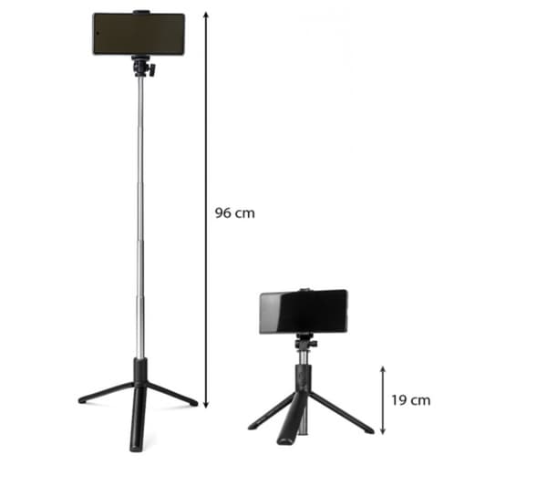 Selfie-tikku - iPhone/Android - Bluetooth Black Svart