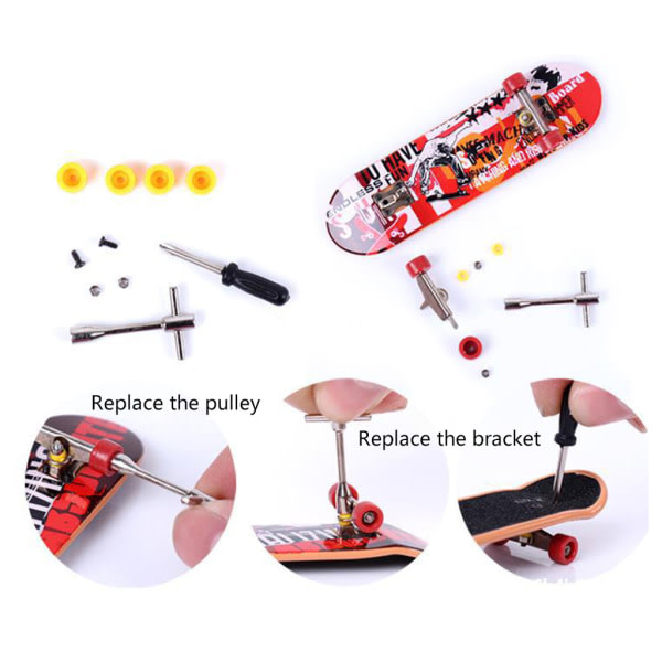 Mini Fingerboard Skateboard Bærbar Multifunksjonell Skateboard Sett