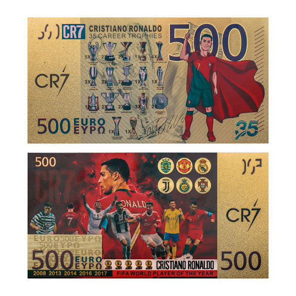 Ronaldo stjernefotball minneseddel Europa Cup perifer sand superliga suvenir perifer 2pcs 6
