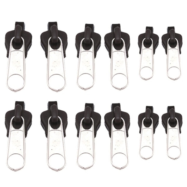 12st 3 storlekar Universal Instant Fix Zipper Reparationssats Ersättning Silver onesize Silver onesize