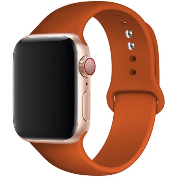 Silikoniranneke Apple Watchille 45mm 44mm 42mm 49mm 41mm 40mm 38mm correa armband iwatch Series 8 7 9 SE 4 3 5 Ultra 6 Tumma oranssi Dark orange 42 44 45 49 mm M-L