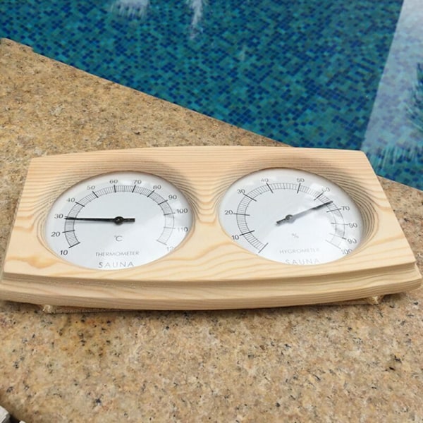 Sauna Termohygrometer Hygrometer Trätermometer Bastutillbehör Unik Bordsbastufuktighetstermometer