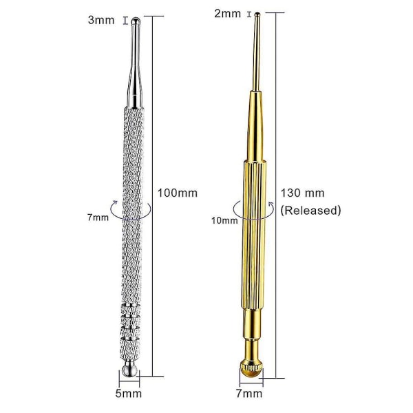 Pure Copper Akupunktur Penna, Mässing Elastik Öron Akupunktur Sond