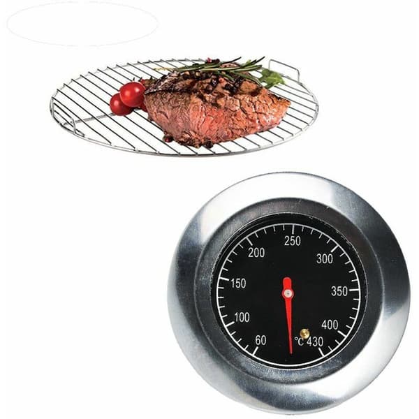 AIDUCHO Termometer i rustfrit stål, metaltermometer, til grill i rustfrit stål, gasgrill, (60 °C -430 °C)