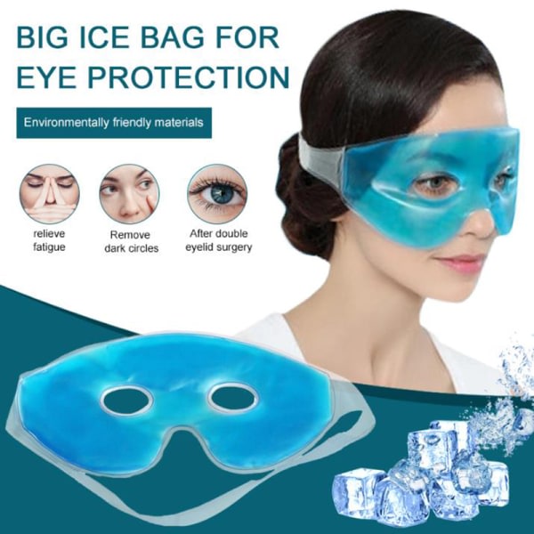 Cooling Ice Eye Mask Lindra øyetrötthet Eliminera mörka circlar Blå ensize